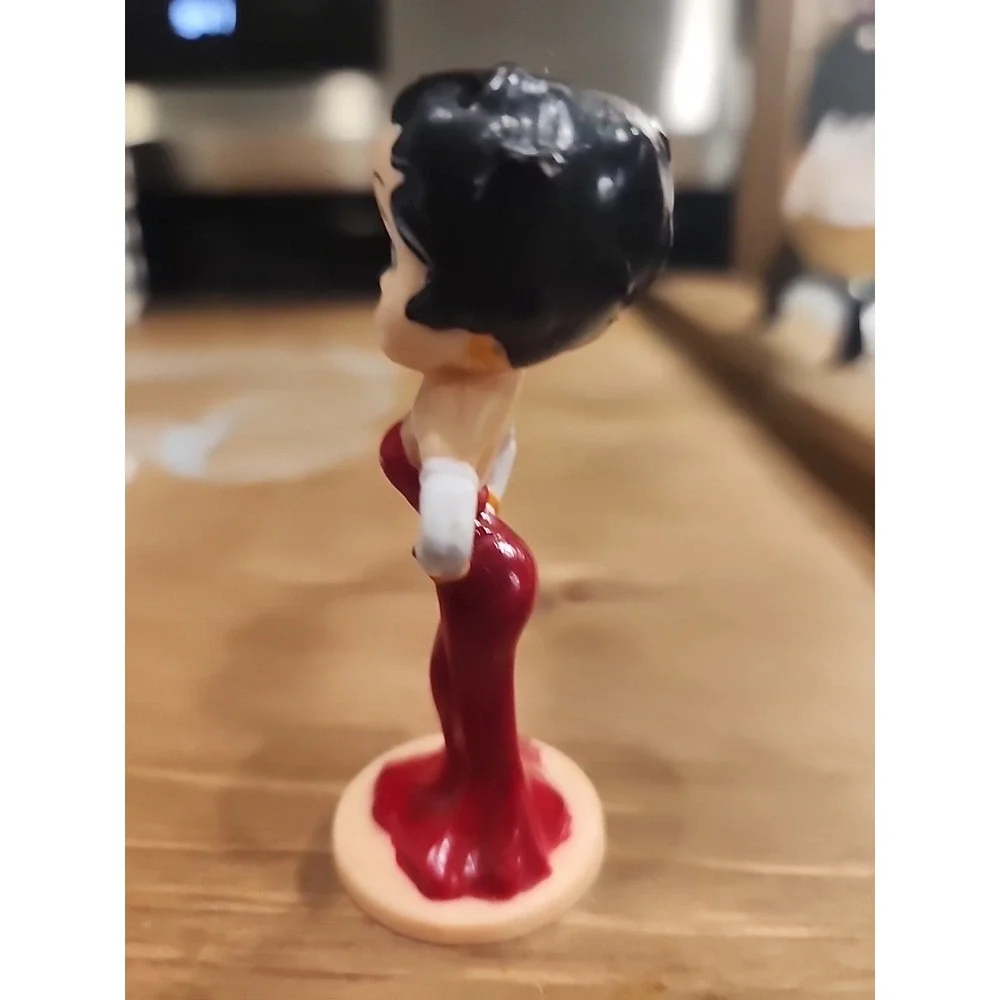 Vintage Miniature Betty Boop Figurine in Red Evening Gown Dress K.F.S./F.S. 1990